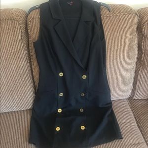 Blazer dress with gold buttons
